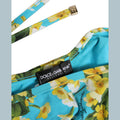 Dolce & Gabbana Blue Floral Print Nylon Beachwear Bikini Bottom Dolce & Gabbana