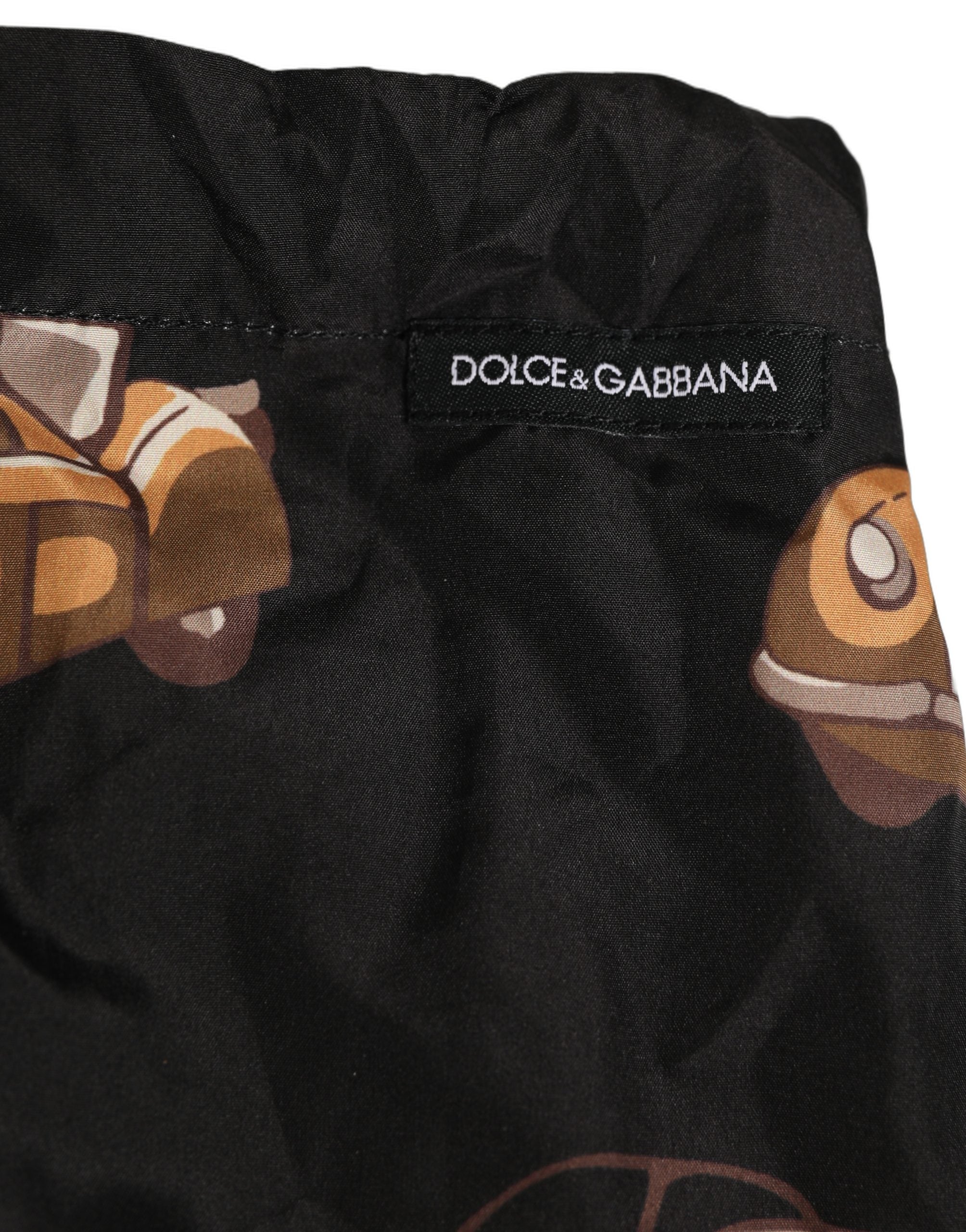 Dolce & Gabbana Black Car Print Swim Trunk Beachwear Swimwear Dolce & Gabbana