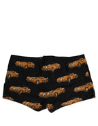 Dolce & Gabbana Black Car Print Swim Trunk Beachwear Swimwear Dolce & Gabbana