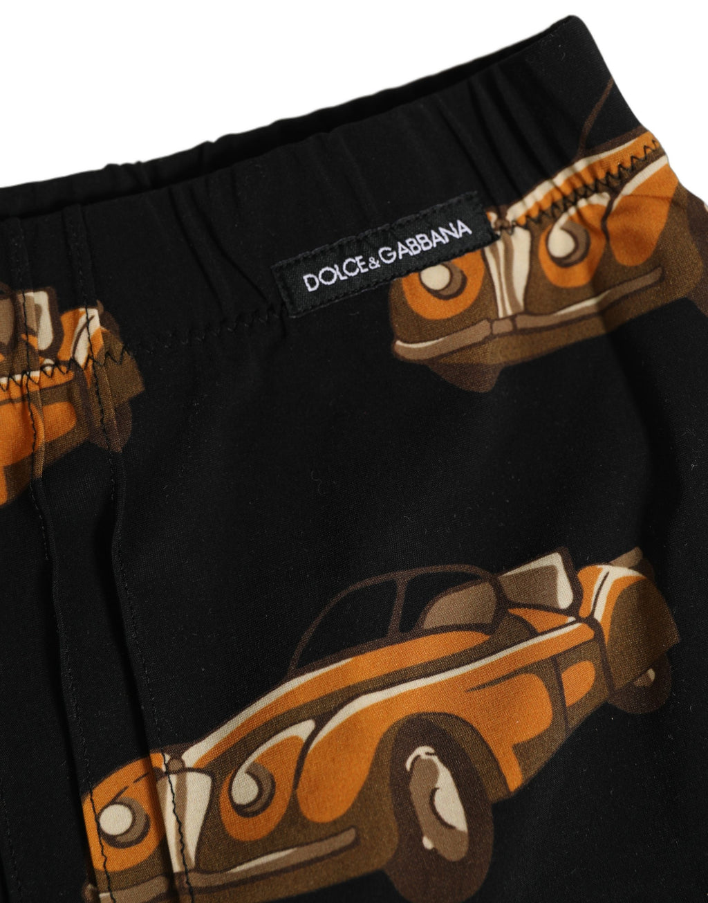 Dolce & Gabbana Black Car Print Swim Trunk Beachwear Swimwear Dolce & Gabbana