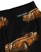 Dolce & Gabbana Black Car Print Swim Trunk Beachwear Swimwear Dolce & Gabbana