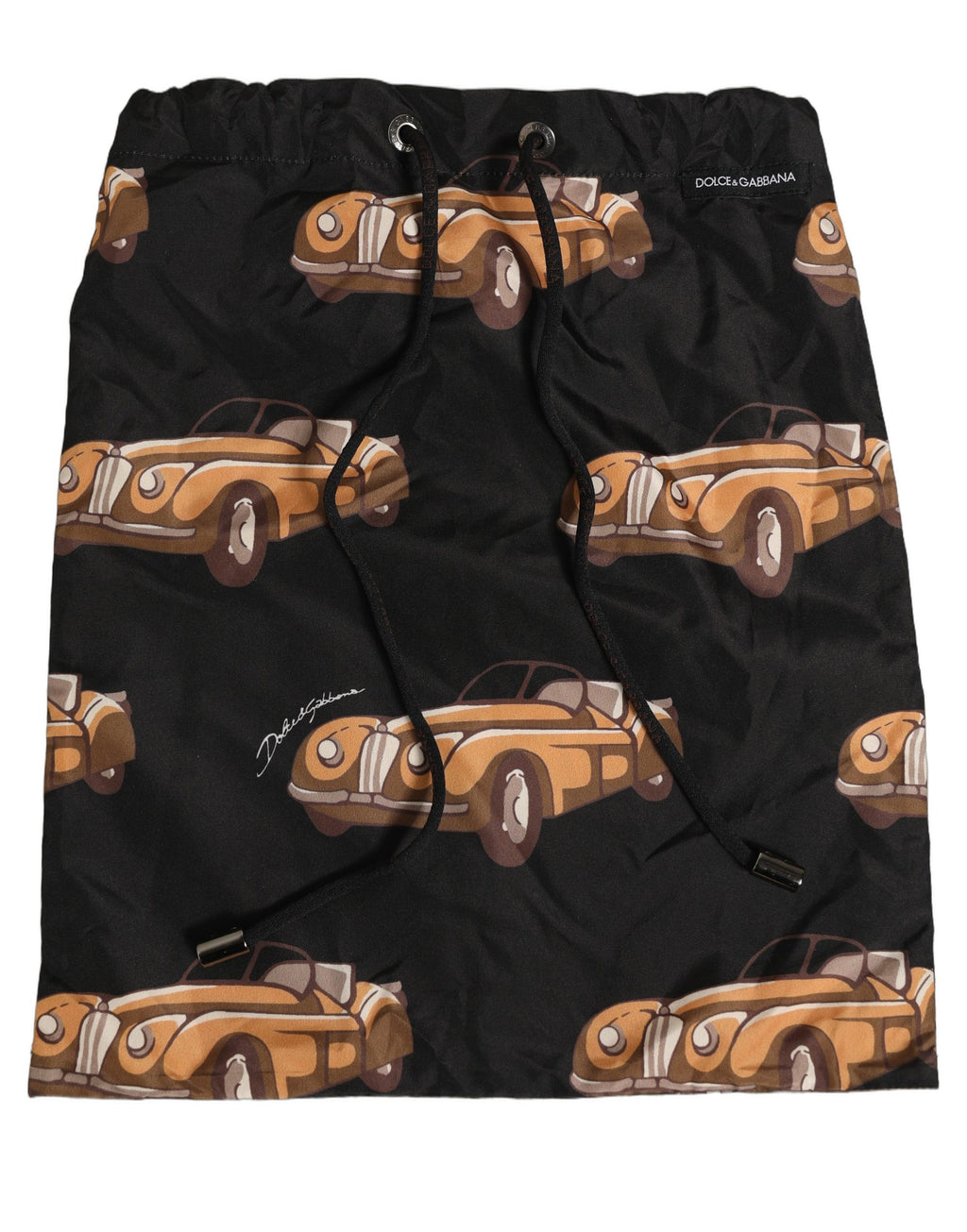 Dolce & Gabbana Black Car Print Swim Trunk Beachwear Swimwear Dolce & Gabbana