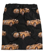 Dolce & Gabbana Black Car Print Swim Trunk Beachwear Swimwear Dolce & Gabbana