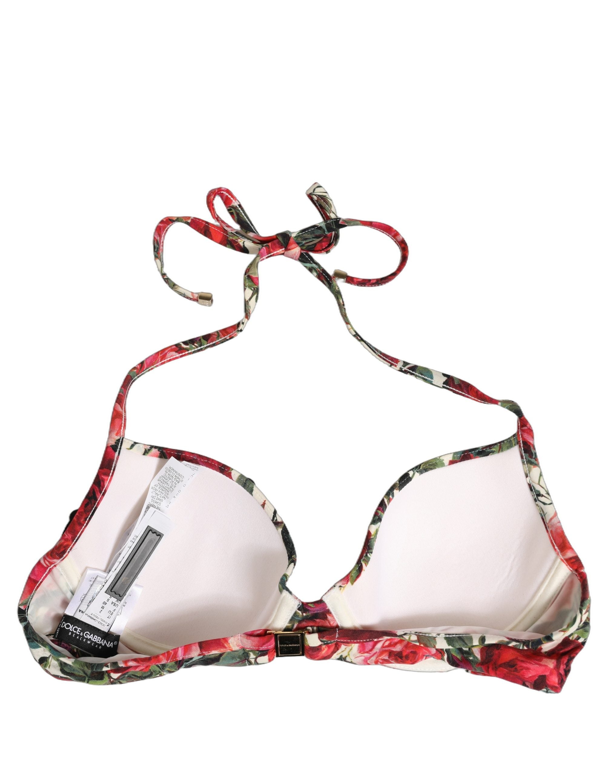 Dolce & Gabbana Multicolor Floral Print Beachwear Bikini Top Dolce & Gabbana