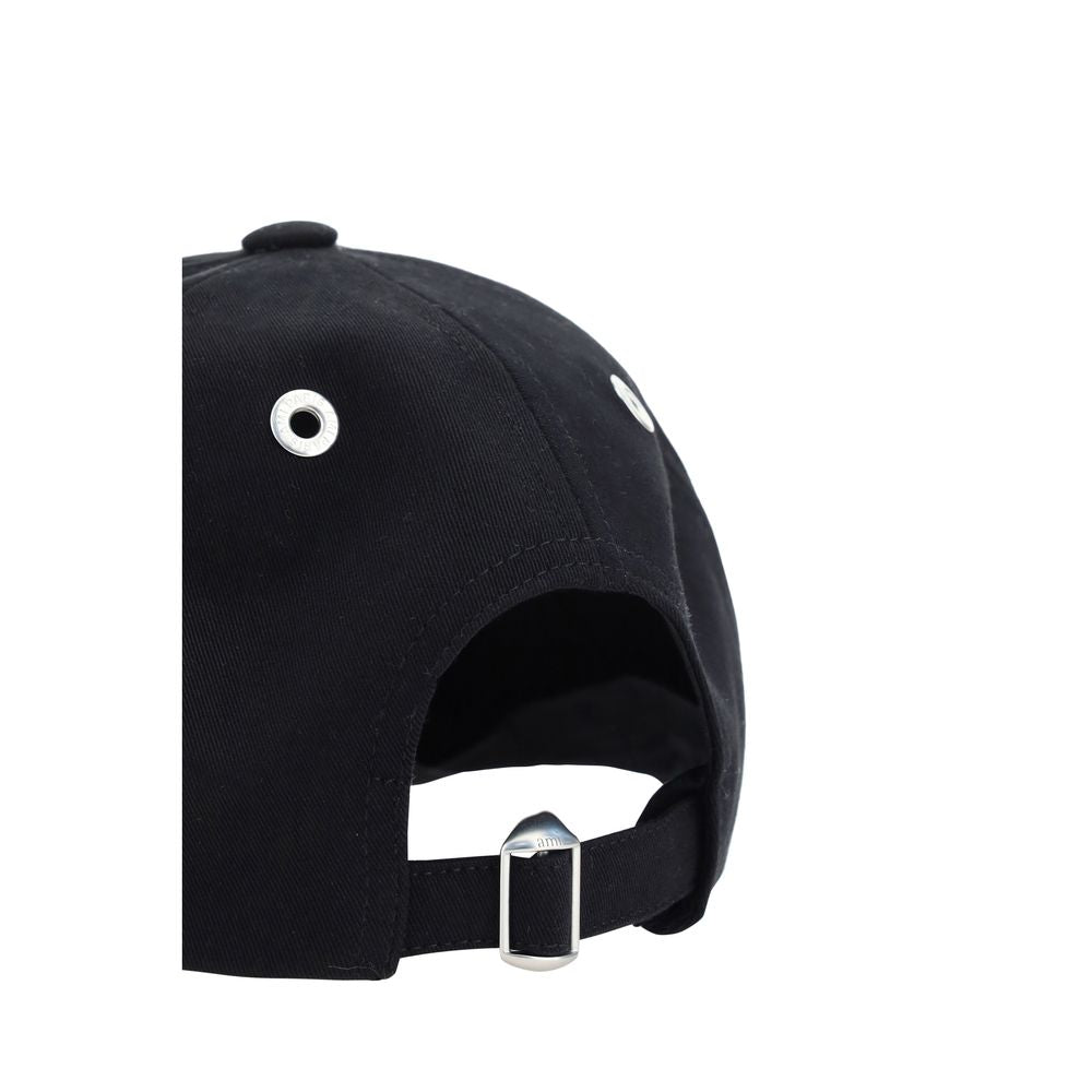 Ami Paris Black Cotton Cap Baseball Hat Ami Paris