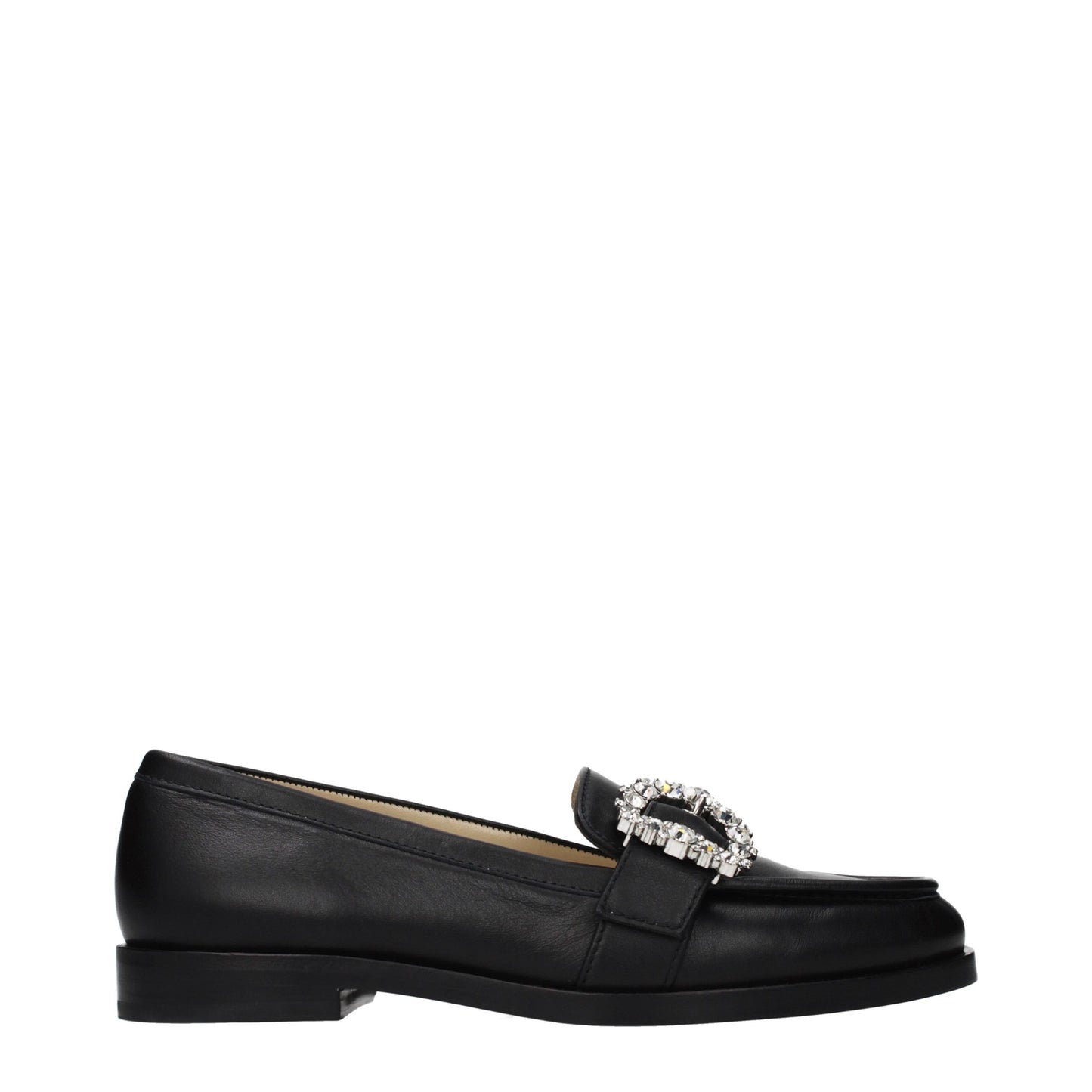 Jimmy Choo Black Leather Slip-On Loafers Jimmy Choo