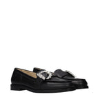 Jimmy Choo Black Leather Slip-On Loafers Jimmy Choo