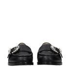 Jimmy Choo Black Leather Slip-On Loafers Jimmy Choo