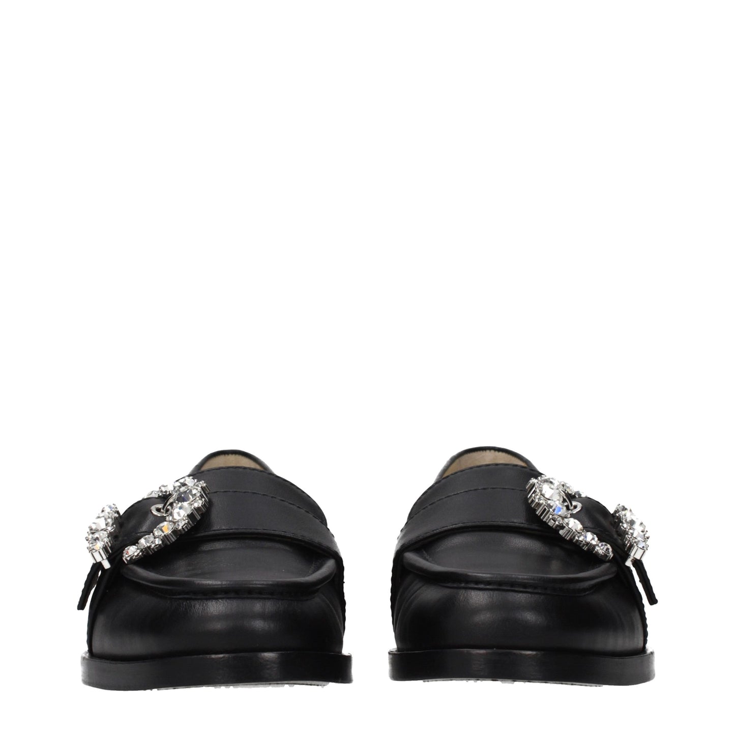 Jimmy Choo Black Leather Slip-On Loafers Jimmy Choo