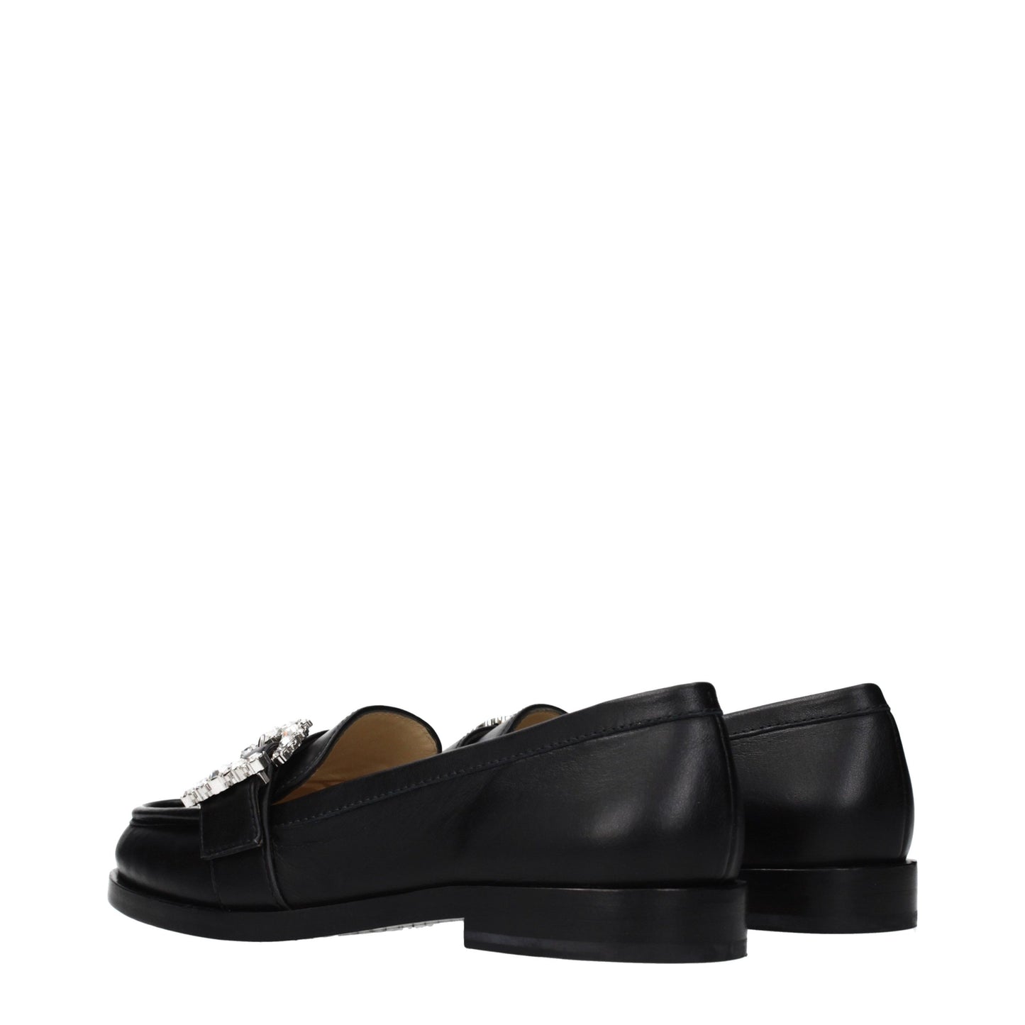 Jimmy Choo Black Leather Slip-On Loafers Jimmy Choo