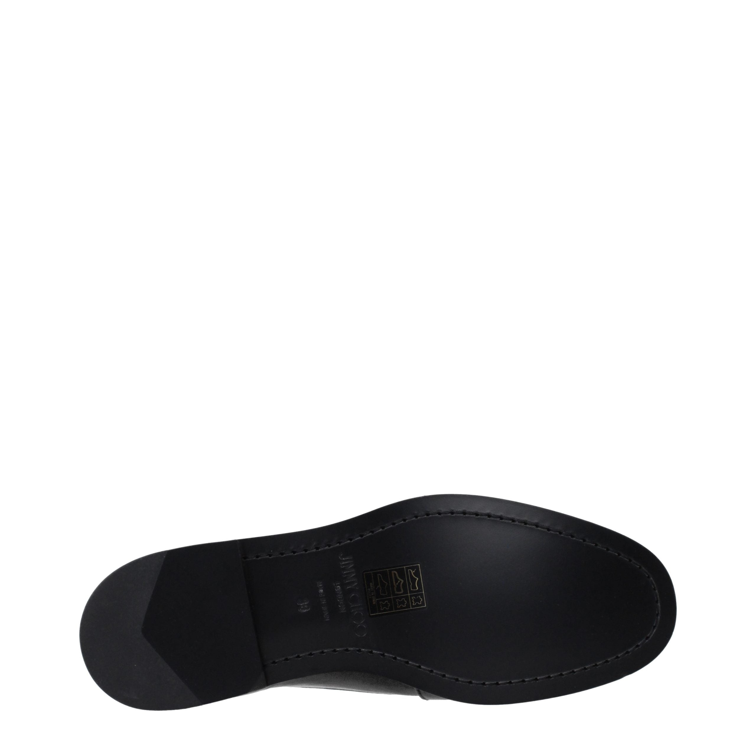 Jimmy Choo Black Leather Slip-On Loafers Jimmy Choo