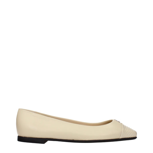 Jimmy Choo Beige Leather Ballet Flats Jimmy Choo