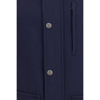 Brunello Cucinelli Blue Wool Oves Aries Full-Length Jacket