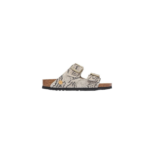 Birkenstock Gray Leather Flat Sandals Birkenstock