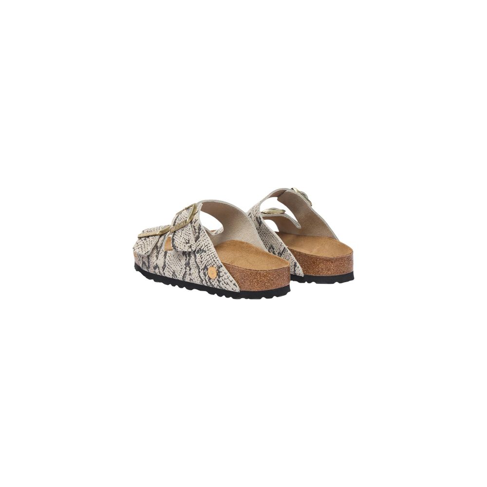 Birkenstock Gray Leather Flat Sandals Birkenstock