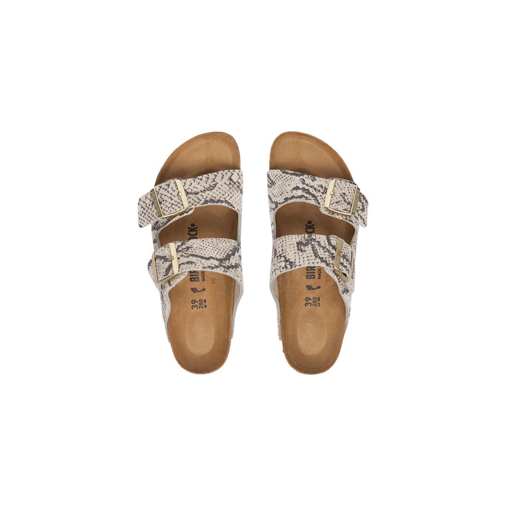 Birkenstock Gray Leather Flat Sandals Birkenstock