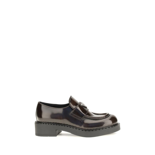 Prada Brown Calf Leather Bos Taurus Slip-On Loafers Prada
