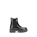 Prada Black Calf Leather Bos Taurus Chelsea Boots Prada
