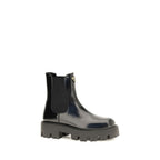 Prada Black Calf Leather Bos Taurus Chelsea Boots Prada