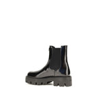 Prada Black Calf Leather Bos Taurus Chelsea Boots Prada