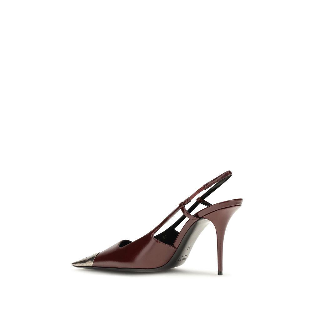 Saint Laurent Bordeaux Calf Leather Bos Taurus High Heel Pumps Saint Laurent