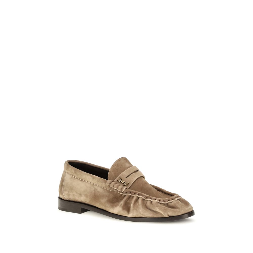 Saint Laurent Beige Calf Leather Bos Taurus Slip-On Loafers Saint Laurent