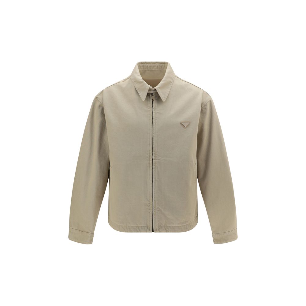 Prada Beige Cotton Denim Jacket Prada
