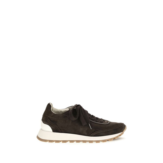Brunello Cucinelli Brown Suede Leather Low Top Sneakers Brunello Cucinelli