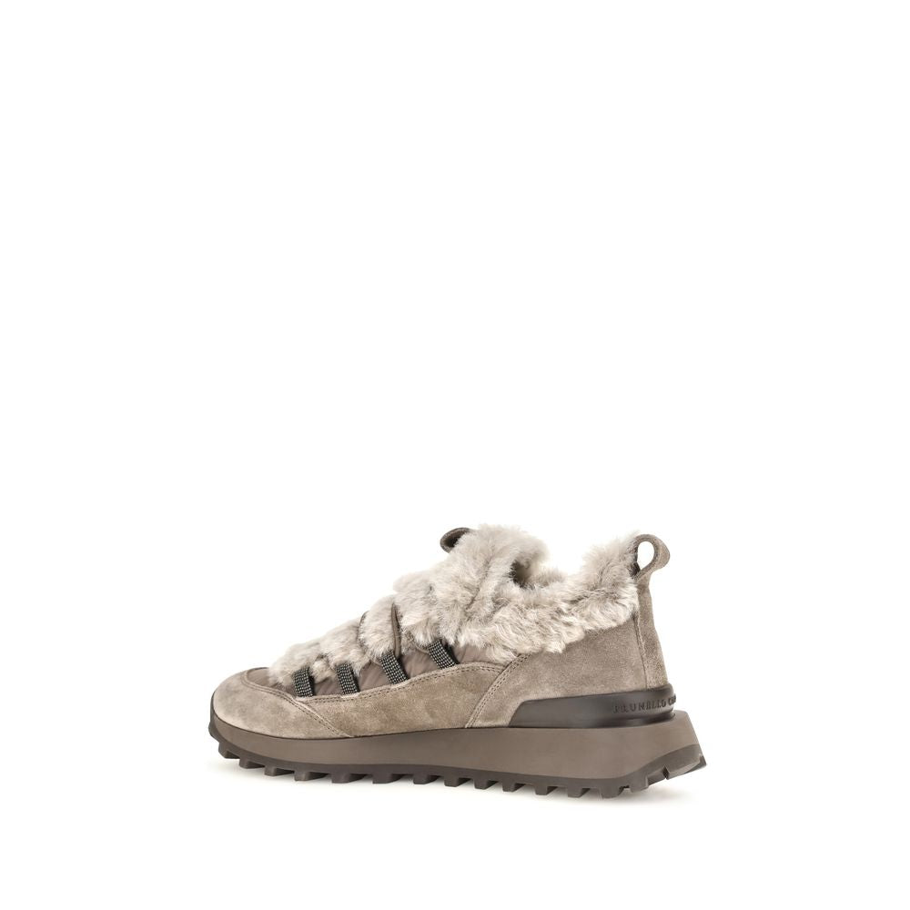 Brunello Cucinelli Gray Suede Leather Athletic Sneakers - Eljoys Fashion 