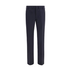 Prada Blue Wool Oves Aries Dress Pants