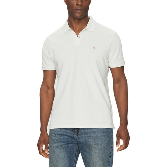 Calvin Klein Jeans White Cotton Polo Shirt Calvin Klein Jeans