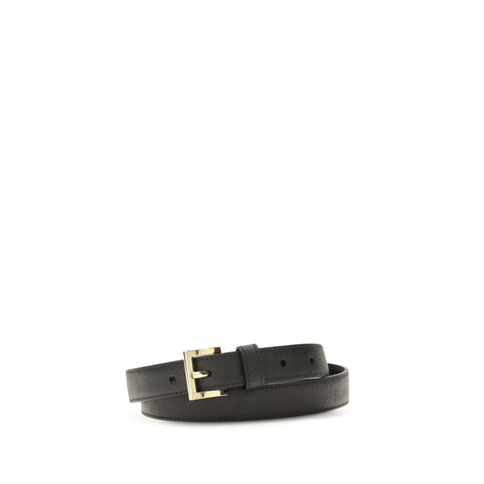 Prada Black Calf Leather Bos Taurus Regular Belt Prada
