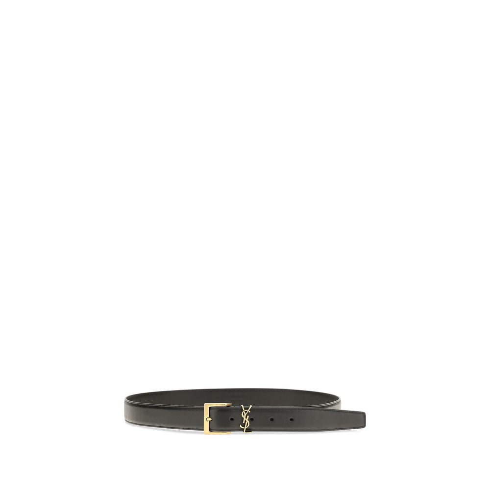 Saint Laurent Black Calf Leather Bos Taurus Regular Belt Saint Laurent