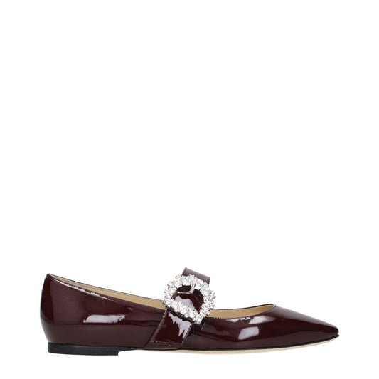 Jimmy Choo Red Leather Ballet Flats