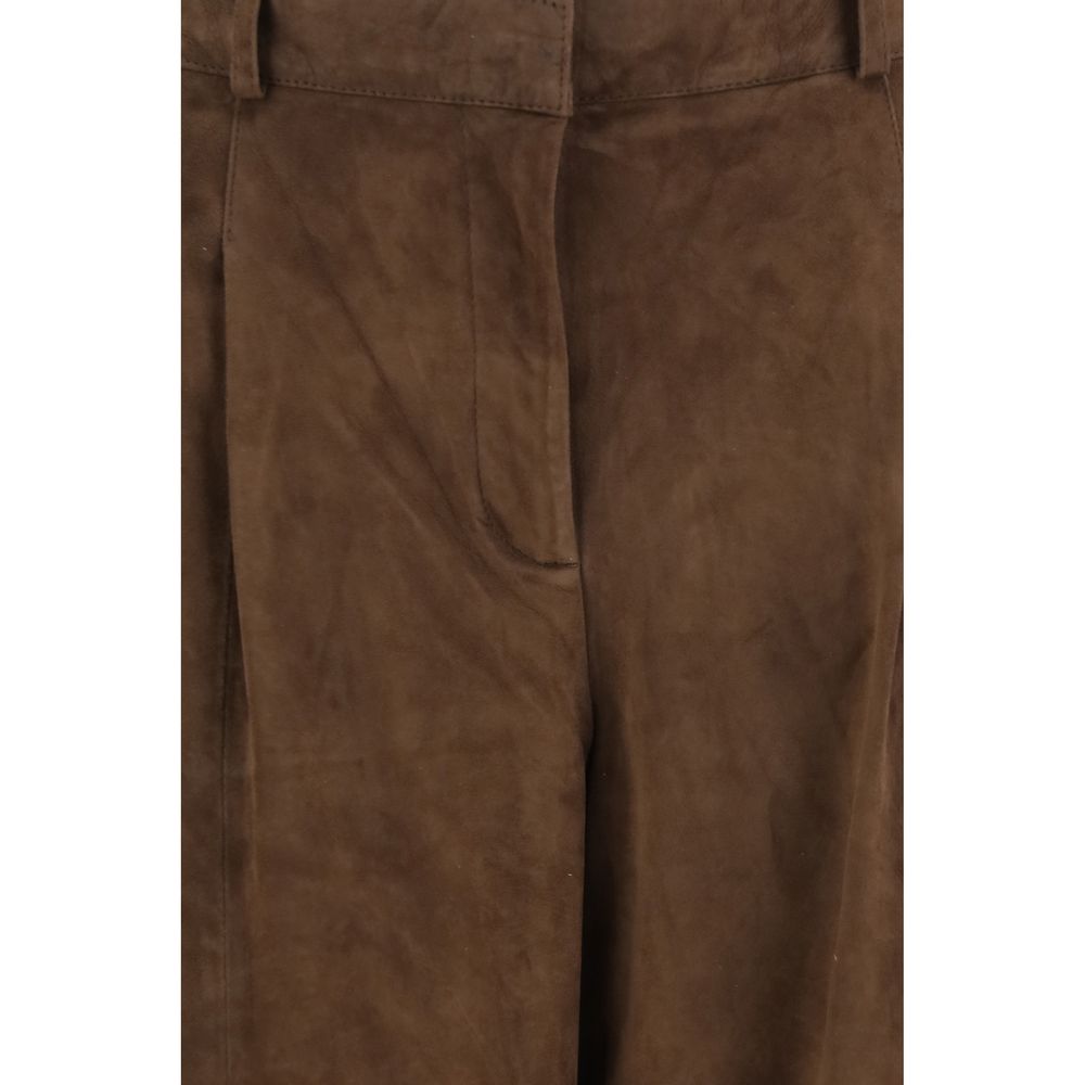 Arma Brown Leather Pants Arma
