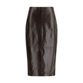 Arma Brown Leather Long Skirt Arma