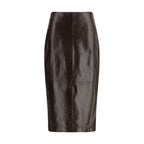 Arma Brown Leather Long Skirt Arma