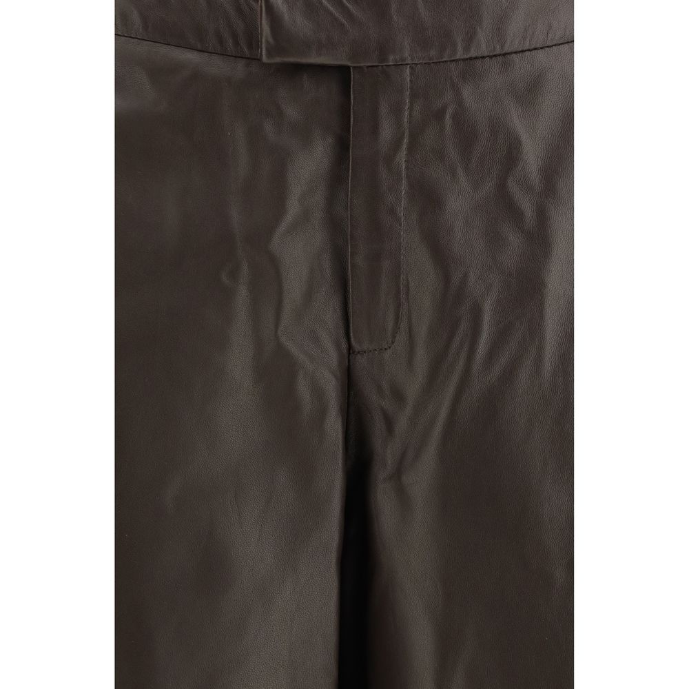 Arma Brown Leather Pants Arma