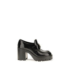 Prada Black Calf Leather Bos Taurus Platform Loafers Prada