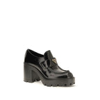 Prada Black Calf Leather Bos Taurus Platform Loafers Prada