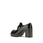 Prada Black Calf Leather Bos Taurus Platform Loafers Prada