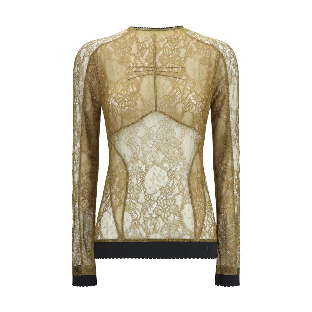 The Attico Bicolor Polyamide Blouse The Attico