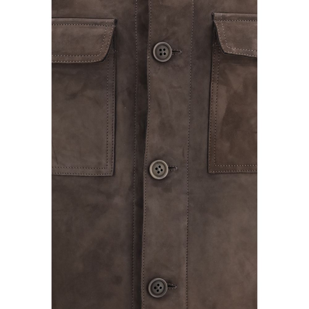 Salvatore Santoro Brown Leather Leather Jacket Salvatore Santoro