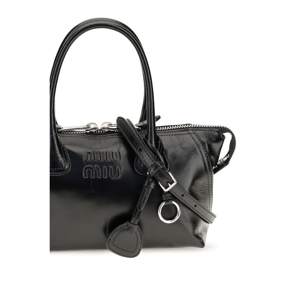 Miu Miu Black Calf Leather Bos Taurus Handbag Miu Miu