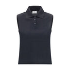 Saint Laurent Black Recycled Cotton Polo Shirt