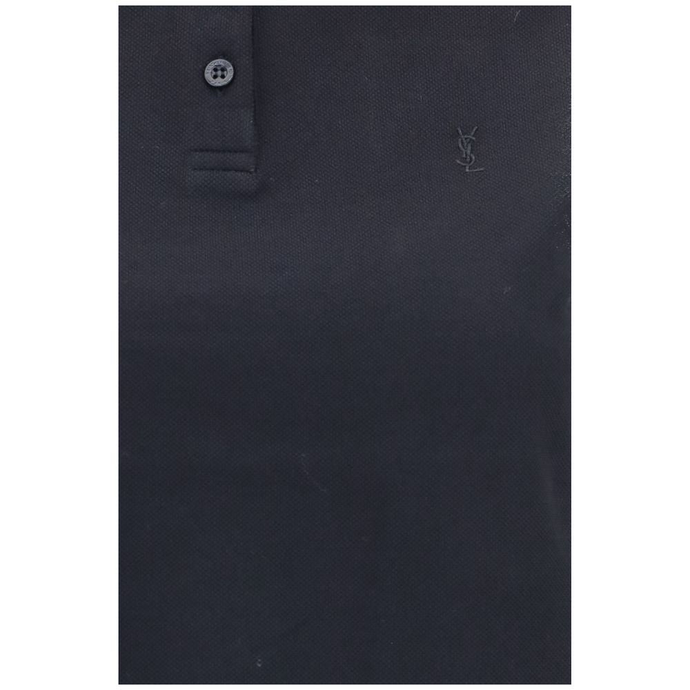 Saint Laurent Black Recycled Cotton Polo Shirt Saint Laurent