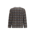 Giorgio Armani blue silk sweatshirt with a smooth, luxurious texture and a relaxed fit, displayed on a neutral background.