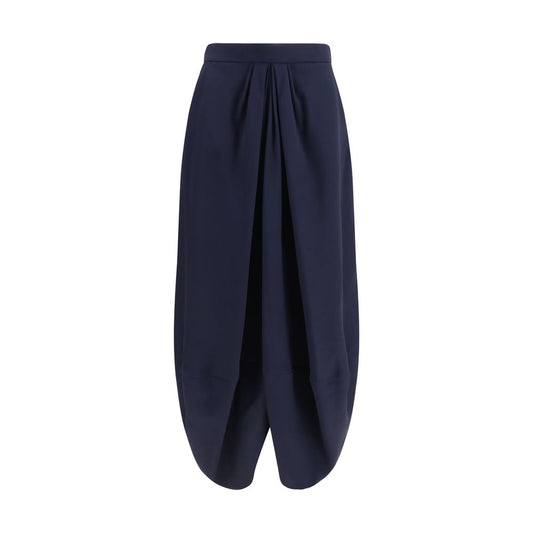 Giorgio Armani Blue Silk Long Skirt Giorgio Armani
