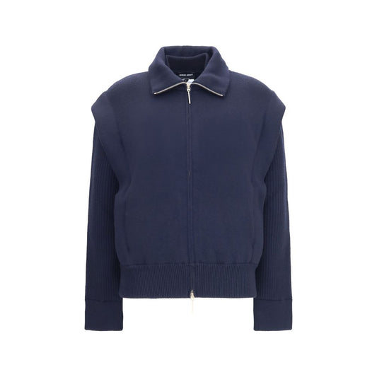 Giorgio Armani Blue Wool Oves Aries Bomber Giorgio Armani