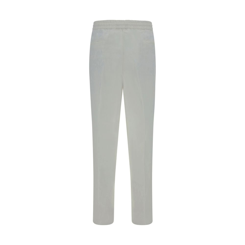 Brunello Cucinelli White Linen Casual Pants Brunello Cucinelli